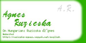 agnes ruzicska business card